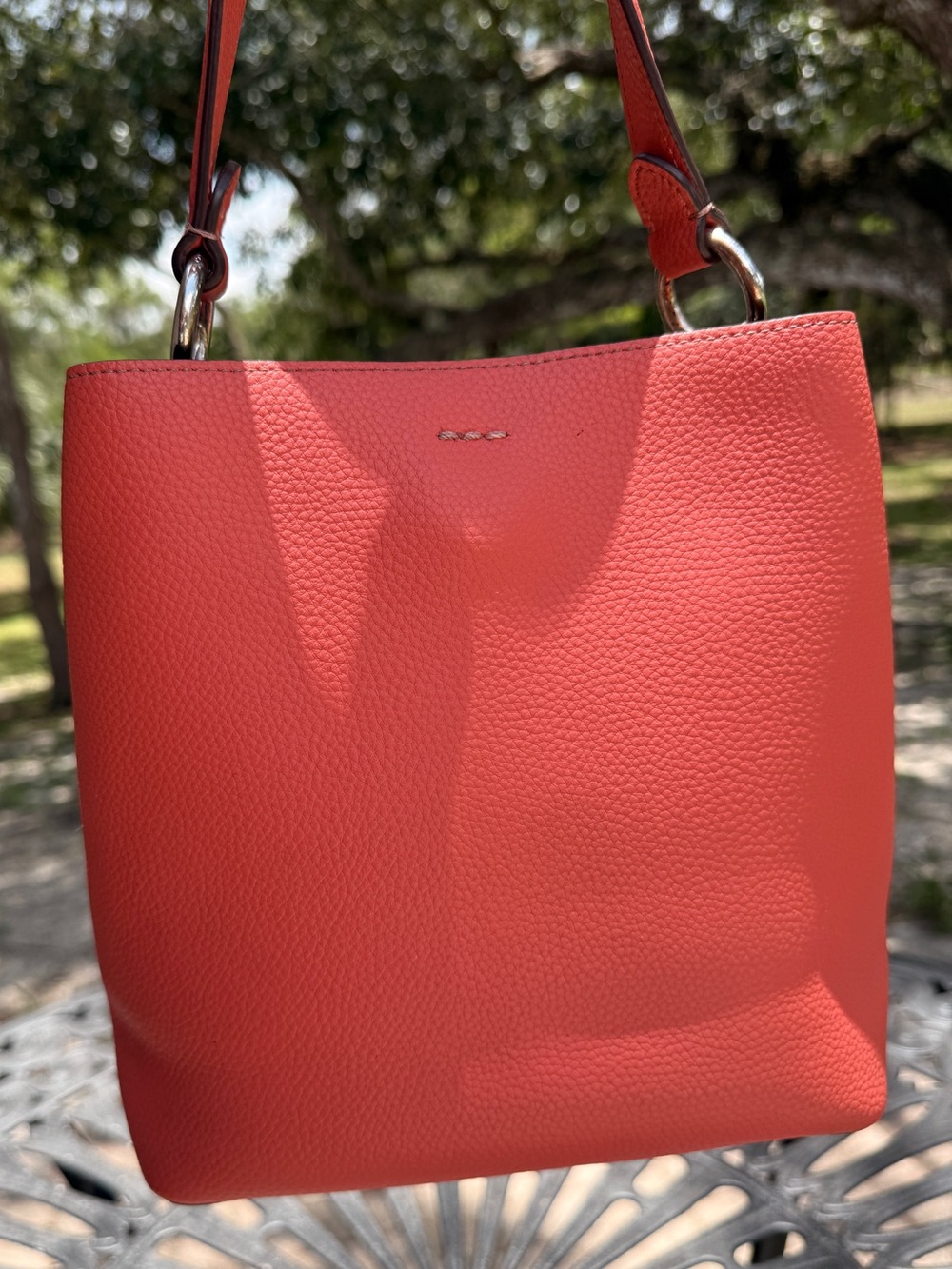COACH Small Town Bucket Bag Leather Coral Pink 1011 - Picture 3 of 13